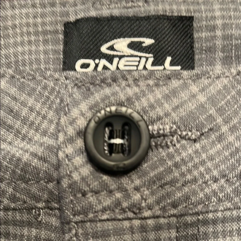O’Neill Men's Gray Plaid Shorts,34